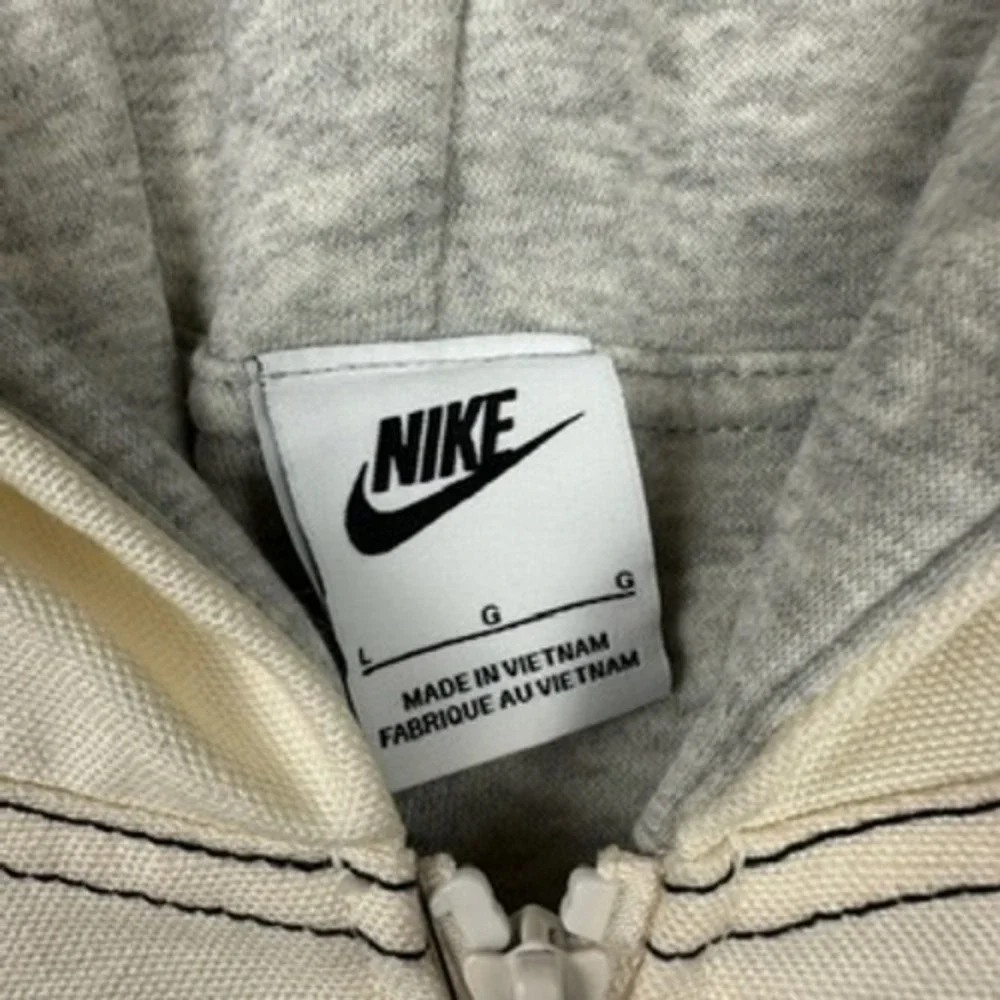 NWT Nike Tracksuit Women L Cream Canvas Jacket Pants Set Sportswear Gorpcore